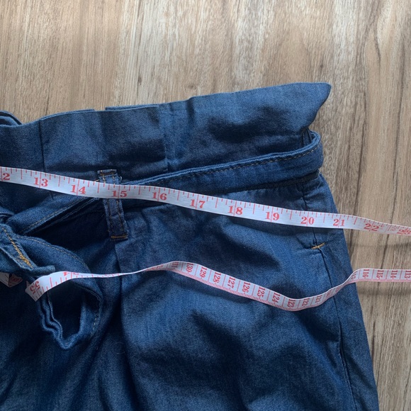 Eloquii size 20 high rise / wide leg -chambray  - cotton blend ankle pants - Picture 8 of 10